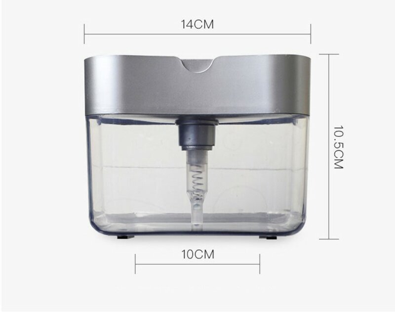 Garrafa automática do distribuidor do sabão para o líquido, Push Type Cleaning Fluid Dispenser Box, Esponja manual para lavar louça da cozinha, Atacado