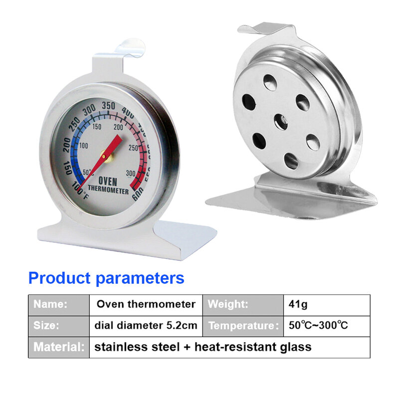 300 °C Rvs Oven Thermometer Mini Wijzerplaat Stand Up Temperatuurmeter Brood Voedsel Vlees Bbq Thermometer Koken Keuken Tool
