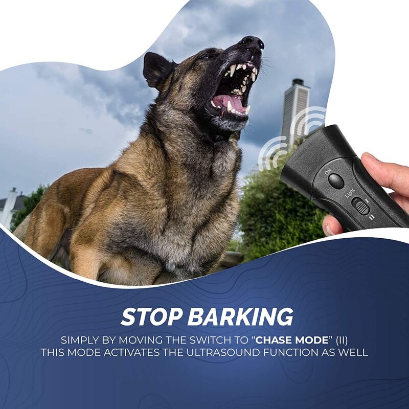 Repellente per cani da compagnia Anti Barking Stop Bark Training LED ultrasuoni Anti Barking Pet Dog Training ultrasuoni senza batteria chien