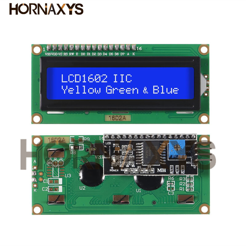 LCD1602+I2C Module Blue / Yellow Green Screen 16x2 Character LCD Display PCF8574T PCF8574 IIC I2C Interface 5V for arduino