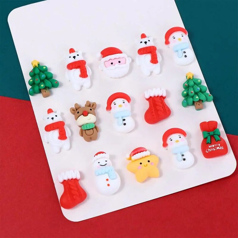 Figurines Pattern Santa Claus Cartoon Christmas Patches Home Embellishments New Year Ornament Art Material
