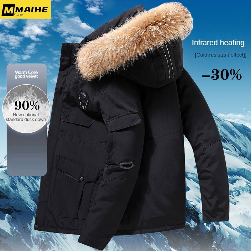 Abrigo frío de plumón de pato blanco para hombre, chaquetas acolchadas cálidas de alta calidad para invierno, envío gratis