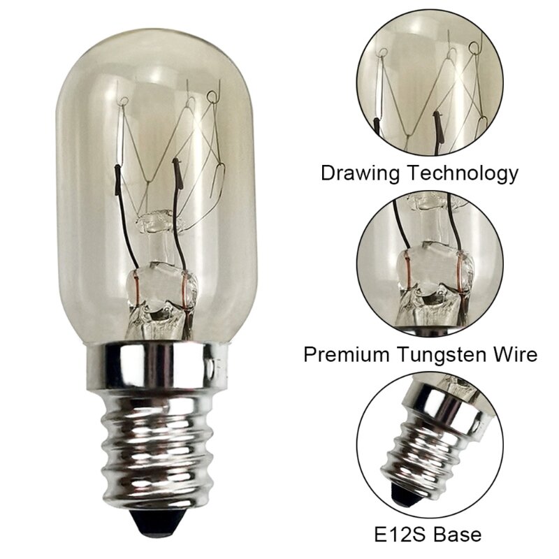 Лампа для микроволновой печи 10 Вт 110-130 В E12S с цоколем, устойчивая к высоким температурам, новая Прямая поставка