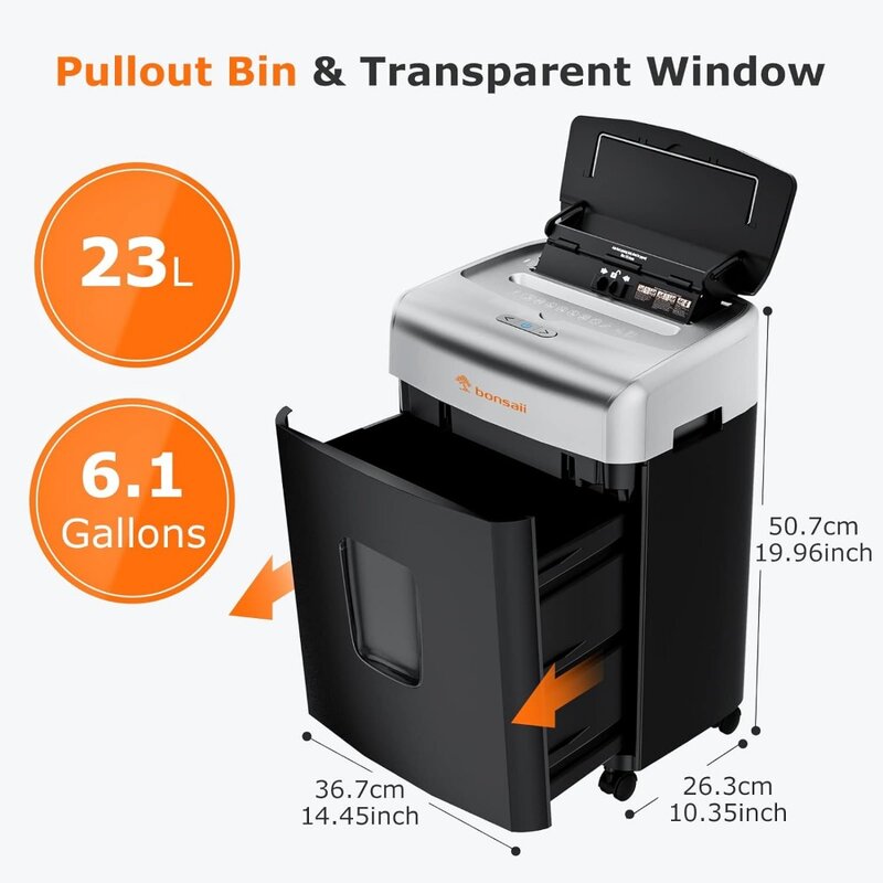 Bonsaii-trituradora de papel para oficina y hogar, trituradora de papel resistente con alimentación automática de 110 hojas, 30 minutos, microcorte, C233-B