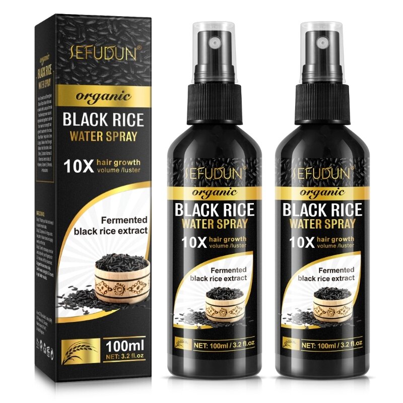 Aceite esencial para cuidado del cabello, líquido arroz negro para fortalecer cabello, nutre raíces del cabello, mejora bifurcación, anticaída del cabello