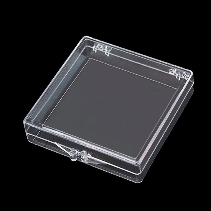 Kwadratowe plastikowe pudełka puste pojemniki do przechowywania pojemników z zawiasami na małe przedmioty i inne projekty rękodzielnicze, 7x7x1.9cm