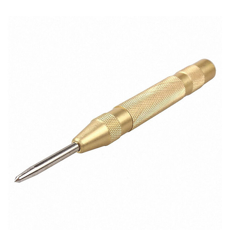 M6CF New 5'' Automatic Center Pin Spring Loaded Marking Starting Hole Tool Gold