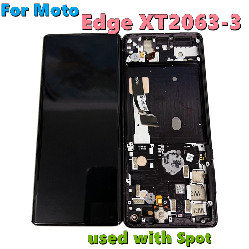 For Motorola Moto Edge LCD XT2063-3 With frame Touch Screen Digitizer For Moto Edge Display XT2063 panel for moto edge Used Spot