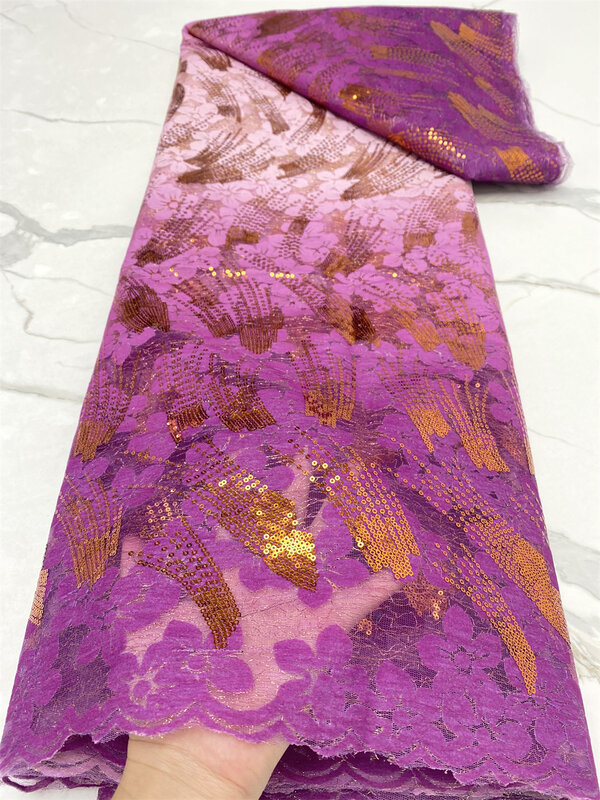 Tela de encaje de terciopelo africano flocado, bordado de alta calidad, elegante tela de encaje de guipur nigeriano con Material de encaje de red 4394B