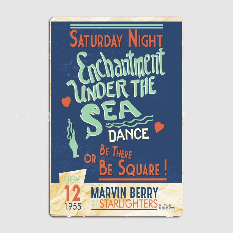 Забавный постер с металлическим знаком для танцев под морем