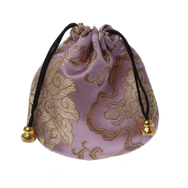 Silk Brocade Jewelry Drawstring Gift Bags Coin Purse Embroidered Candy Chocolate Bag for Wedding Party