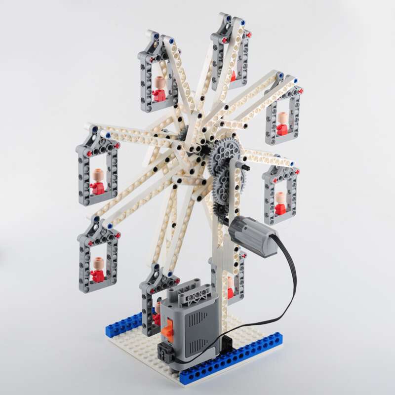 213PCS MOC Electric Ferris Wheel Technical Bricks Kit AA Battery Box 8881 M Motor 8883 Power functions fai da te Building Blocks Toy
