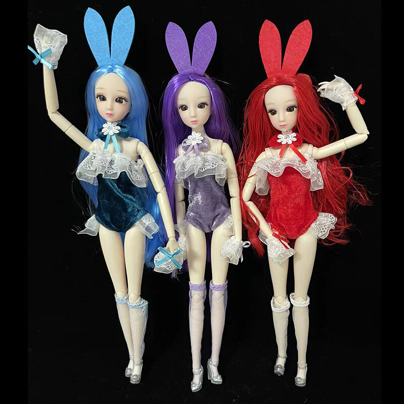 1pc modny ładny królik kostium królika kombinezon 30cm lalka lalka księżniczka 28 wspólnych ruchome dzieci dziewczyny lalka zabawka prezent