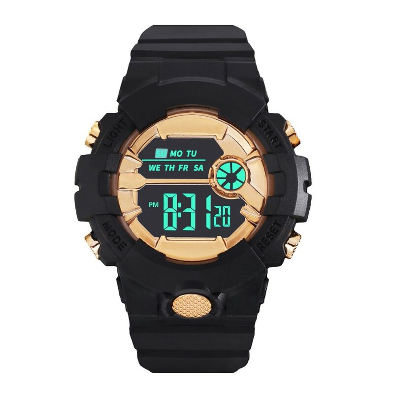 นาฬิกาผู้ชายกันน้ำดิจิตอลนาฬิกานาฬิกาสปอร์ต Lcd Digital Stopwatch วันที่นาฬิกาข้อมือใหม่ Часы Мужские