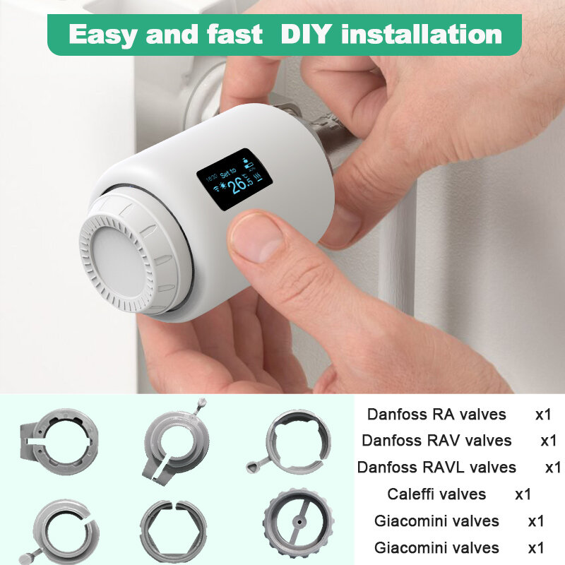 Tuya Smart Home Termostato, Aquecedor de Temperatura WiFi, Válvula do Radiador, TRV Programável, Cabeça Termostática, Google Alexa, Zigbee 3.0