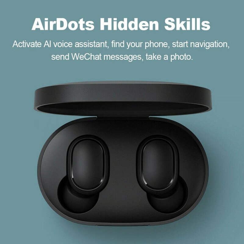 Airdots-Bluetooth 5.0ワイヤレスヘッドセット,インテリジェントノイズリダクション付きイヤホン,ステレオ,充電ベース付き