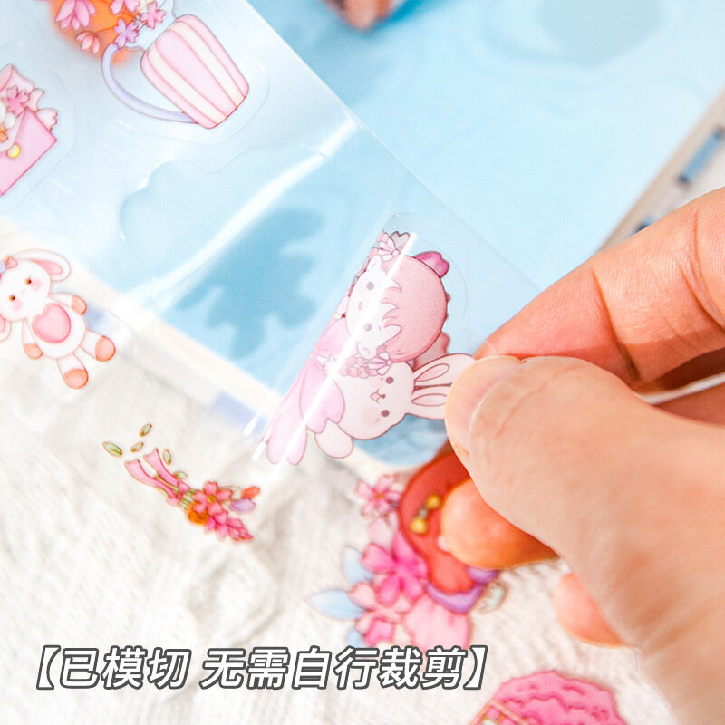 Guka adesivo para crianças e meninas, bonito dos desenhos animados, varinha impermeável transparente, copo de água adesivo Material de barraca de mão longa