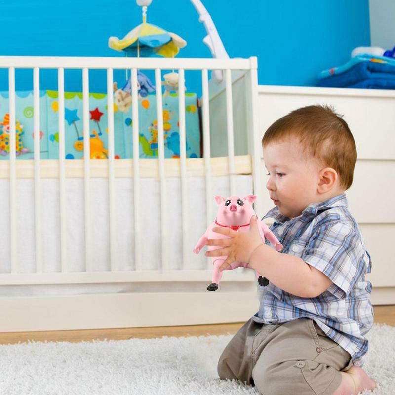 ของเล่นบีบคลายเครียดรูปหมูสีชมพูของเล่นคลายเครียดตุ๊กตาหมูบีบได้เด้งขึ้นช้าๆของเล่น Relief คลายเครียดสำหรับเด็กผู้ใหญ่