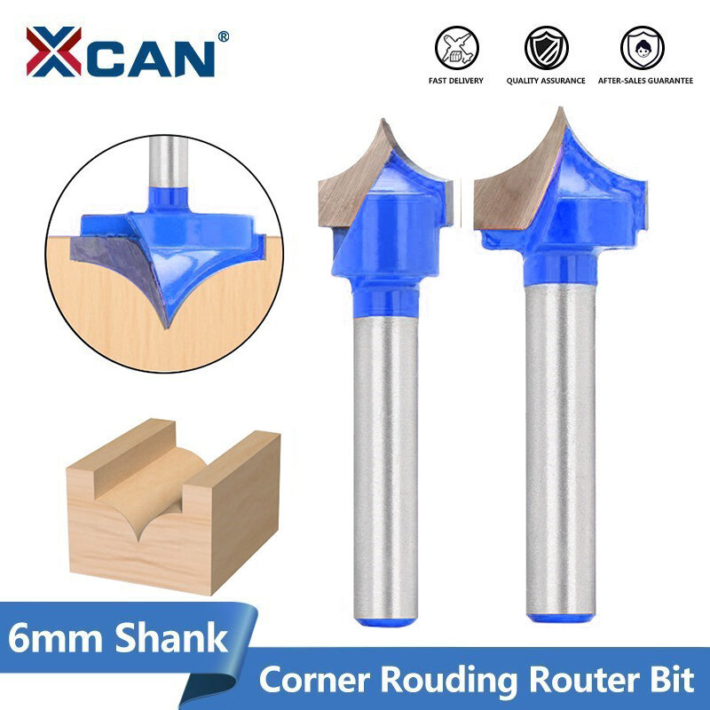 XCAN-cortador de fresado CNC de punta redonda, 6mm, 12-32mm, punta redonda, herramientas de carburo sólido para carpintería, 1 ud.