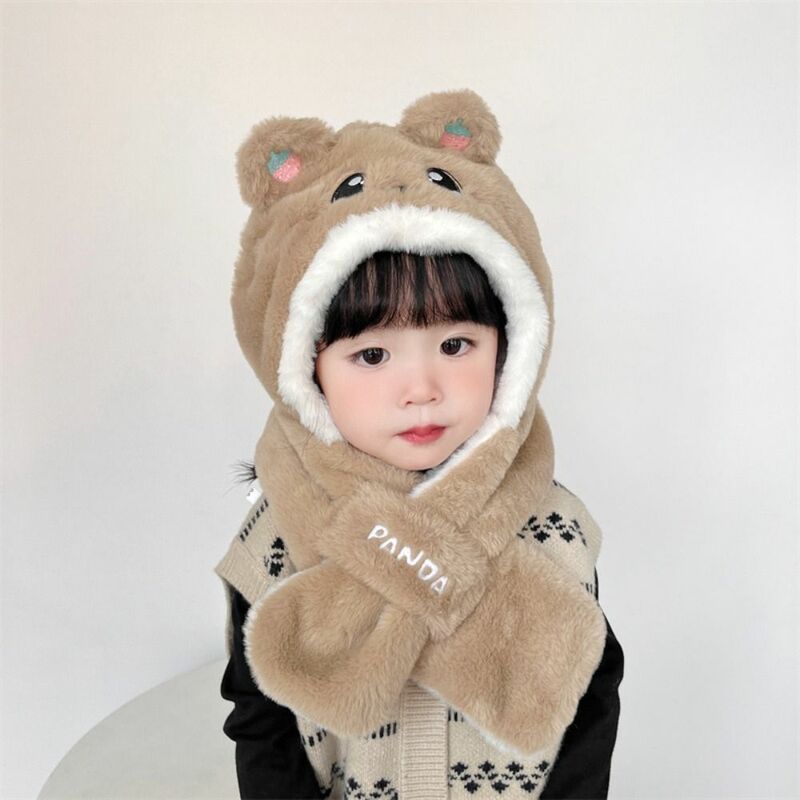 Cartoon Cartoon Children's Hat With Scarf 1-12 years old Polyester fibre Children's Hat Scarf Cap Full Cover Earflap Hood