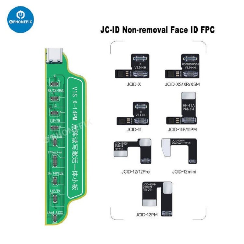 Cable flexible de reparación de identificación facial JC Tag on, sin soldadura para IPhone X-12PM, identificación facial, proyector de puntos, problemas, activación de matriz de puntos, lectura y escritura