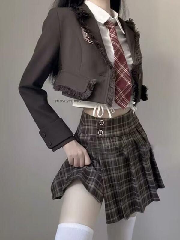 일본 한국 개량 교복, 학원 섹시한 2 종 세트, 대학 스타일 소녀 패션, JK 교복 세트, 가을 신상