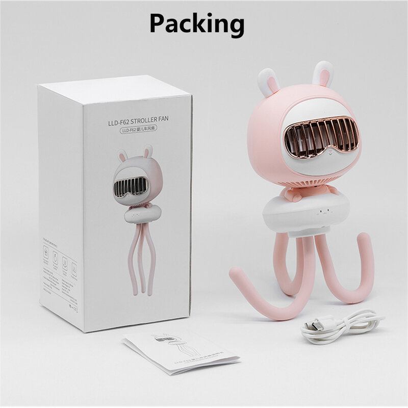 Ventilador de cochecito de bebé con USB, Enfriador de aire eléctrico inalámbrico, batería de 3600mAh, portátil, sin cuchilla, recargable, Mini ventiladores de coche