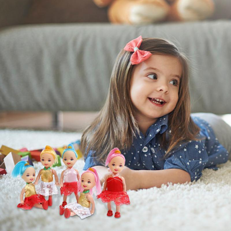 3in Meninas Brinquedos Bolso Em Miniatura Princesa Bonecas Meninas Play Set Coleção Roupas E Sapatos Incluídos Ao Aleatório Para 2-3 Anos de Idade