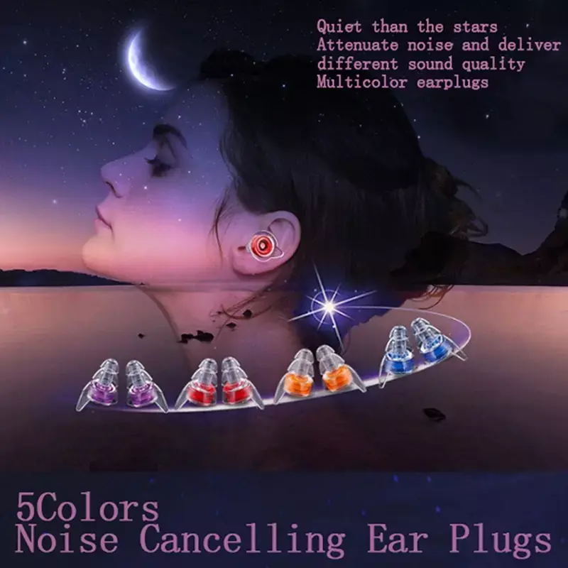 1pair Soft Silicone Noise Cancelling Ear Plugs for Sleeping Concert Hearsafe Earplugs Hearing Protections Ear Protector