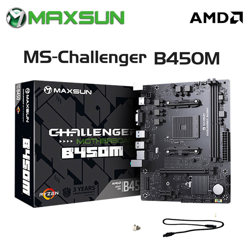 Maxsun motherboard amd b450m dual-channel ddr4 speicher am4 apu mainboard m.2 nvme (unterstützt ryzen 4500 5600 5600g cpu)
