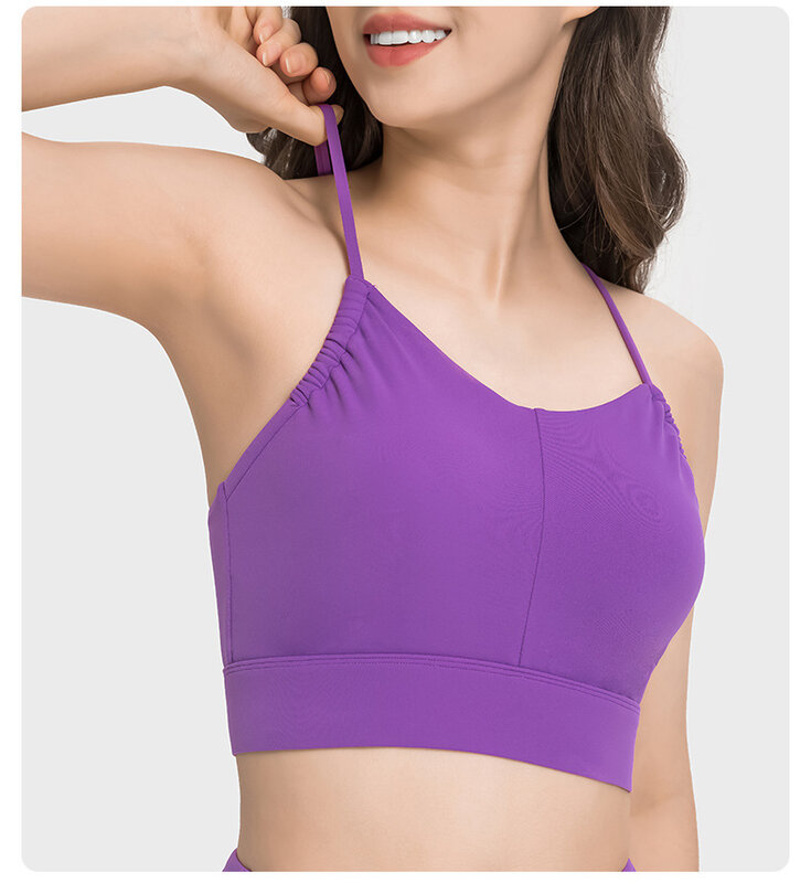 เสื้อชั้นในคอวีเซ็กซี่สำหรับผู้หญิงเสื้อกล้ามออกกำลังกายฟิตเนสออกกำลังกายสไตล์ใหม่