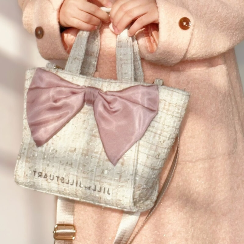 Bolsa de lona crossbody para mulheres, bolsa decorativa de arco japonês sacola de personalidade elegante, bolsas de ombro clássicas