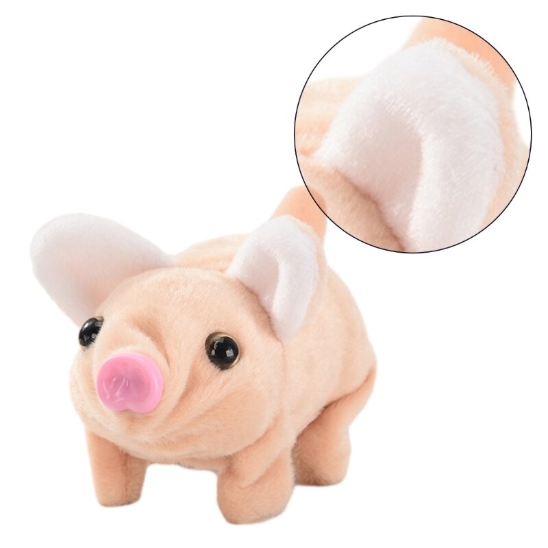 Musical Electric Plush Pig Toy Oinking Walking Soft Stuffed Animal for Kids