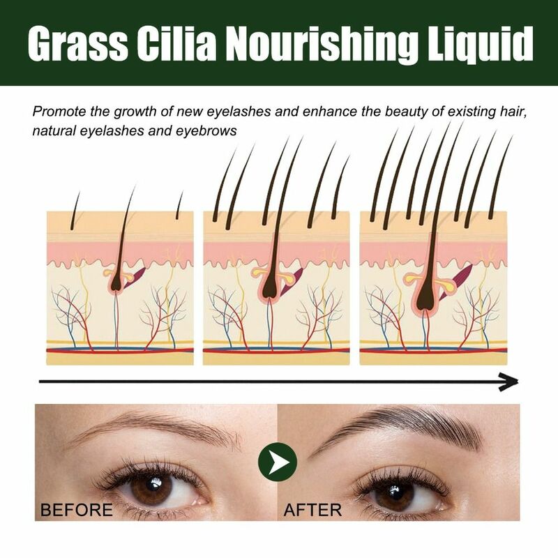 Usma Grass sopracciglio crescita liquido estratto nutriente essenza Cilia crescita liquido nutriente con penna per sopracciglia 10ml
