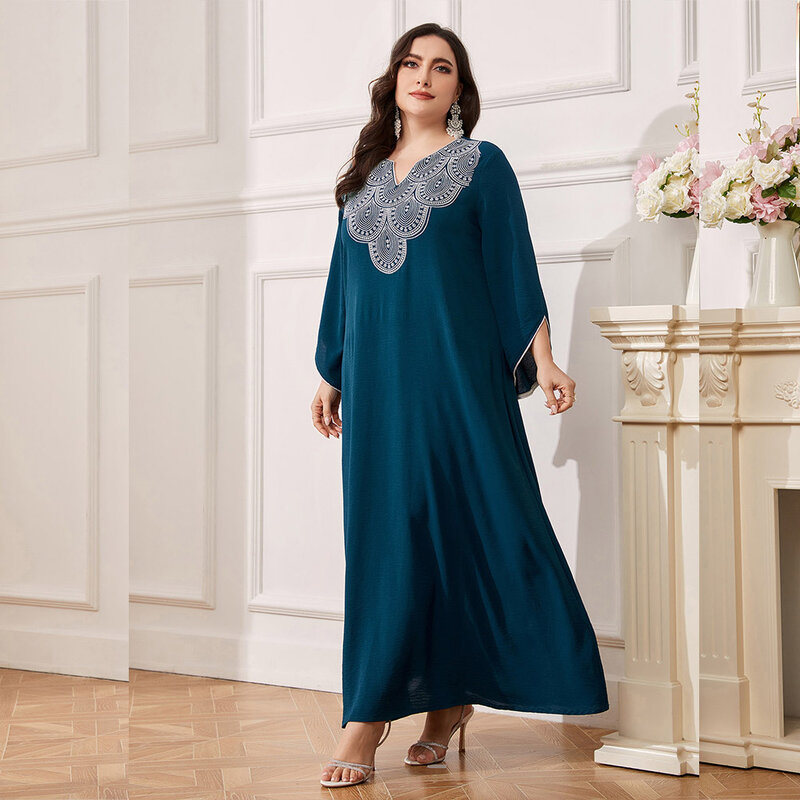 Elegant Dubai Evening Party Dresses for Women Plus Size Loose Gown Muslim Dress Saudi Arabic Robe Marocain Kaftan Turkey Abayas