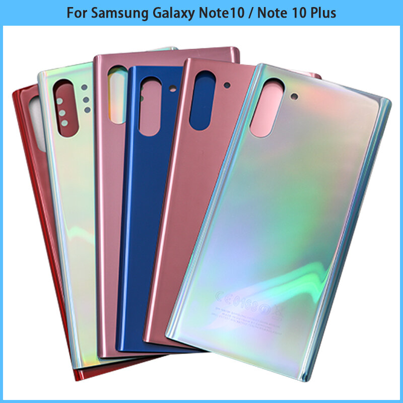 สำหรับ SAM Galaxy Note10 Note 10 Plus ฝาหลังแบตเตอรี่ N975F N970F 3D แผงกระจกด้านหลังเคสตัวเครื่องกล้องเลนส์ติด