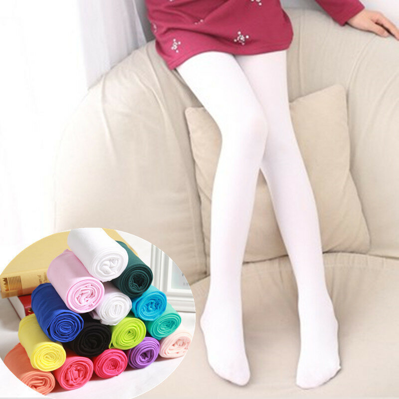 summer spring candy color tights kids ballet tights for girls Stocking children velvet solid white tights