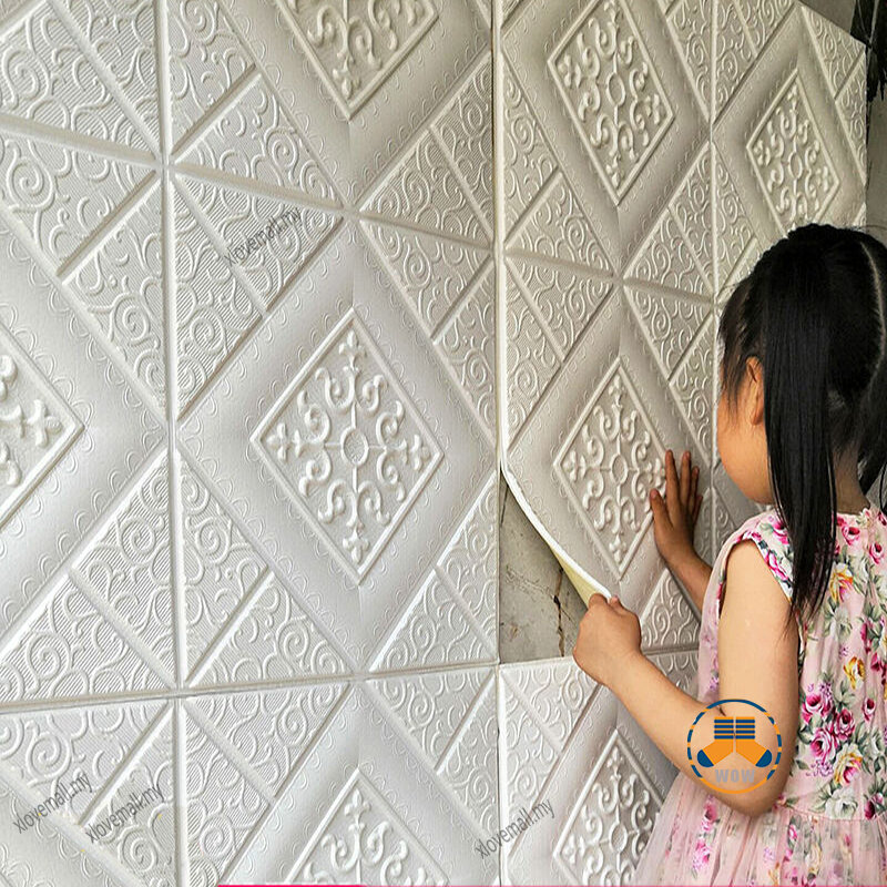 1Pcs 35*35cm Self-adhesive 3D Hintergrund Tapete Schaum Wand Aufkleber Wasserdicht Feuchtigkeits Wohnzimmer Dekoration