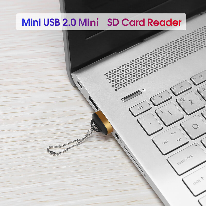 قارئ بطاقة ذاكرة TF USB 2.0 إلى محول بطاقة ذاكرة SD TF صغير للكمبيوتر المحمول يدعم تشغيل الموسيقى قارئ بطاقة محمول
