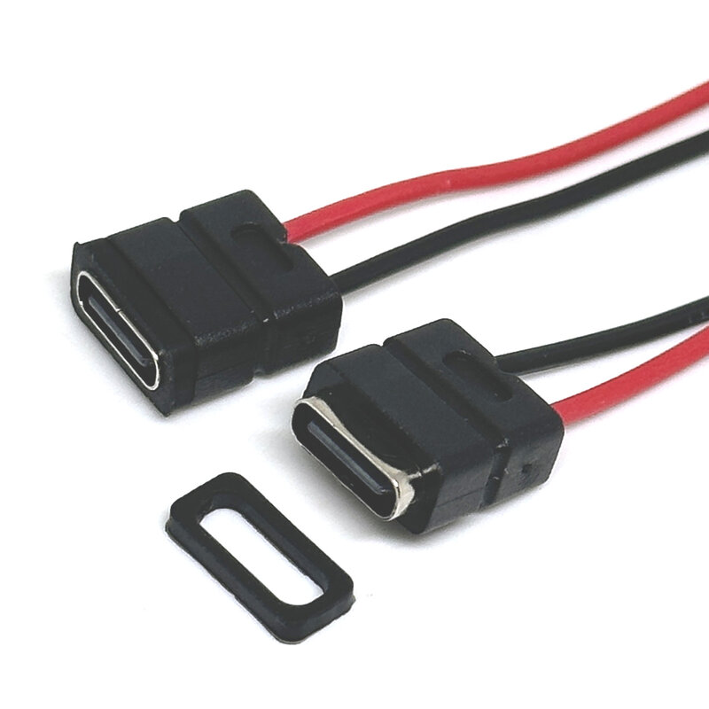 Conector USB tipo C impermeable con hebilla de tarjeta, conector hembra de alta corriente de carga rápida, enchufe de cargador de piezas, 1-10 USB-C