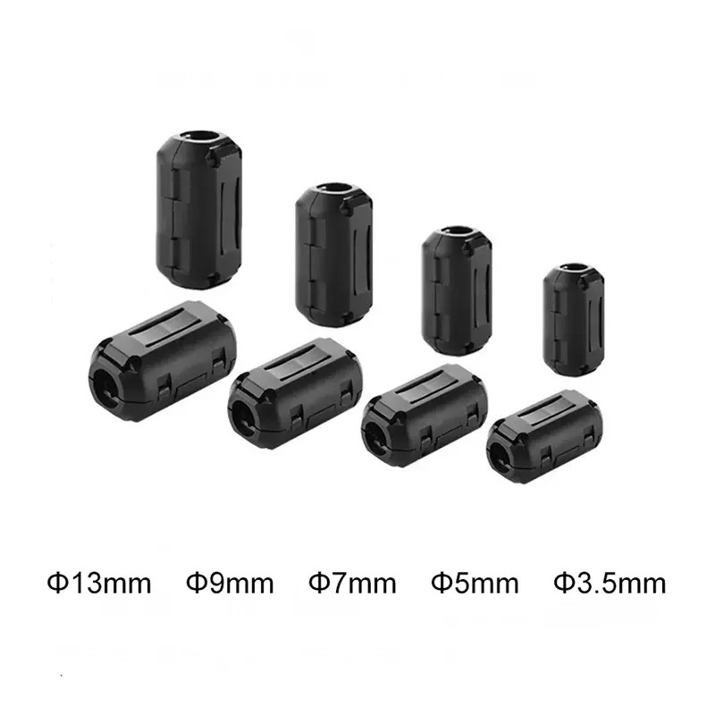 노이즈 억제기 페라이트 필터 EMI RFI 클립 초크 마그네틱 링, 페라이트 코어 케이블 필터, 전원 코드용, 3.5mm, 5mm, 7mm, 9mm, 13mm