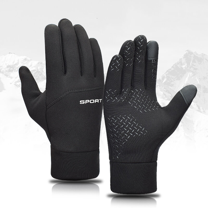 Зимние велосипедные перчатки, велосипедные теплые водонепроницаемые перчатки с закрытыми пальцами для езды на мотоцикле, спортивные Нескользящие лыжные перчатки