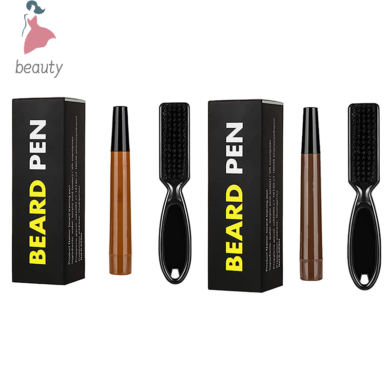 Waterproof Beard Pen Beard Filler Pencil And Brush Beard Four-Prong Beard Pen Repair Moustache Coloring Shaping Tools