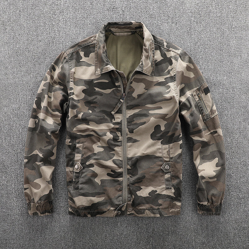 Męska jesienna nowa casualowa kurtka kurtka kamuflaż militarne moda wiosenna odzież wierzchnia Plus rozmiar luźny płaszcz męski kurtka turystyczna