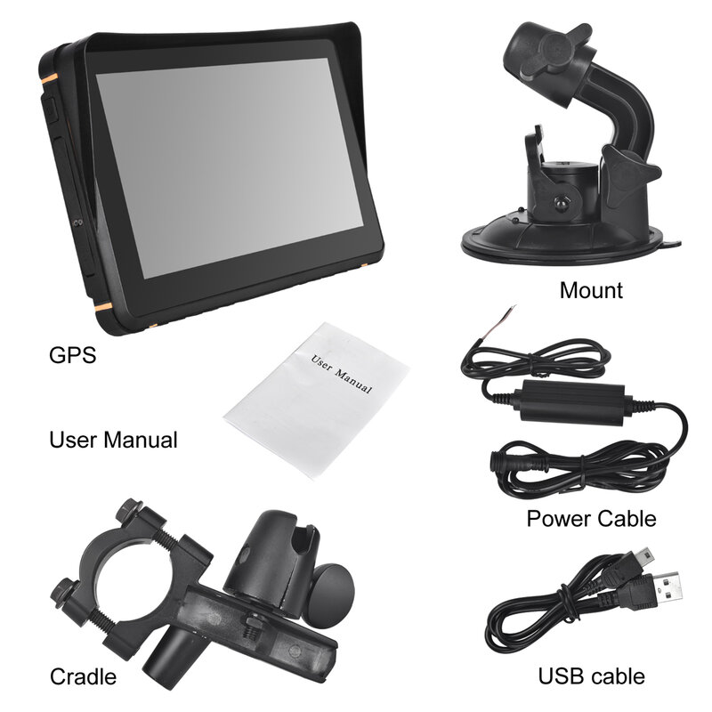 Monitor mobil motor, layar 7 inci untuk Motor tanpa kabel mendukung Carplay nirkabel dan Android Bluetooth