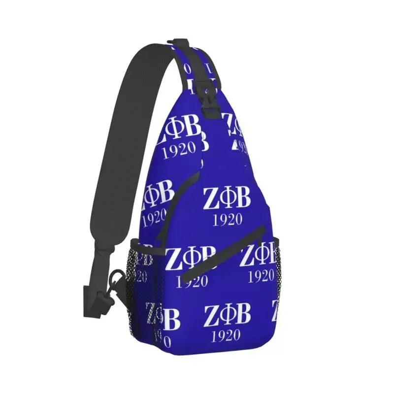 Logotipo personalizado Zeta Phi Beta Sorority Sling Bag, mochila crossbody ombro peito, mochila caminhadas de viagem, carta grega, 1920