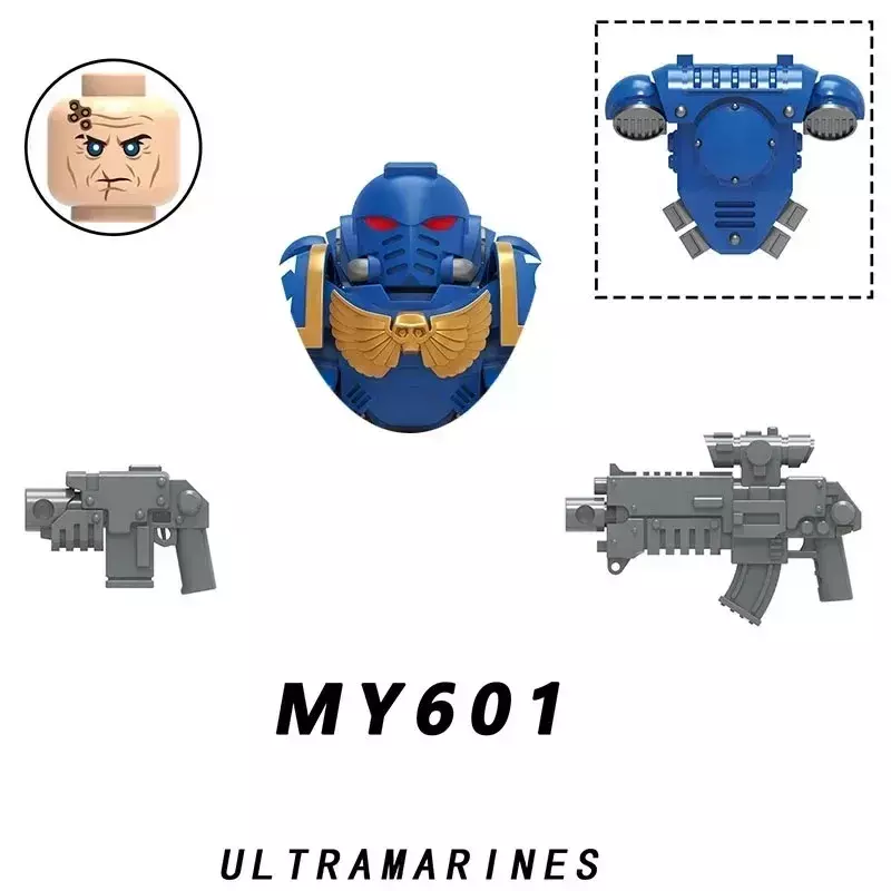 MY601-MY610 ultramarinos: A Warhammer 40.000, Mini Robot de juguete, bloques de construcción, regalo de cumpleaños