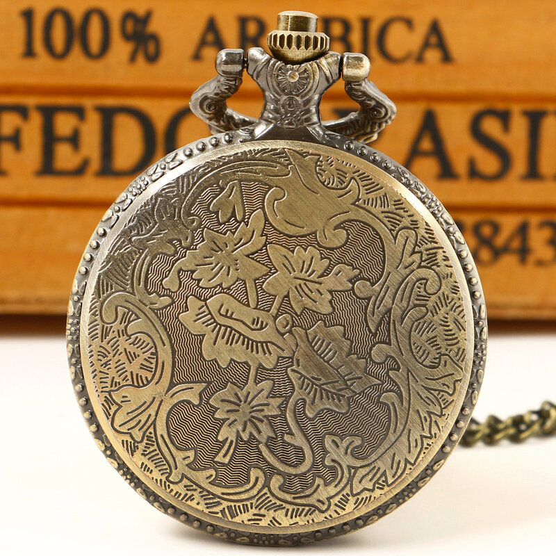 Galopujący dominujący koń w stylu Vintage Chinoiserie kwarcowy zegarek kieszonkowy męski naszyjnik z biżuterią reloj hombre