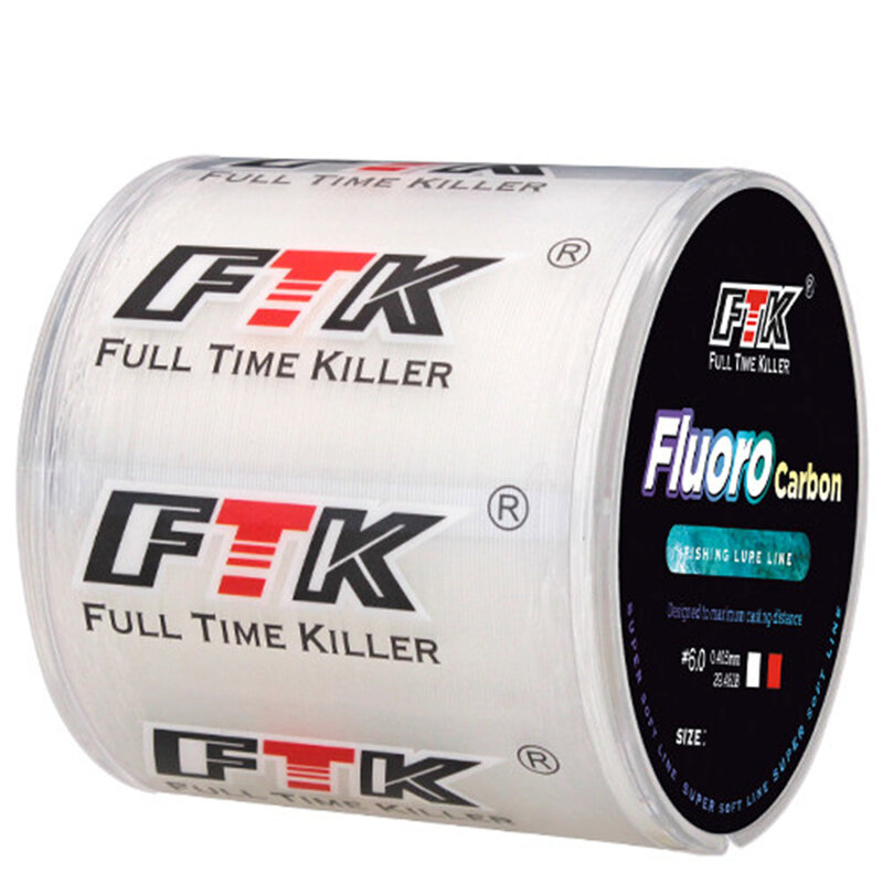 FTK Super Strong 300/500m lenza da pesca in fibra di carbonio Fluorocarbon Line Coating Carbon Surface pesca alla carpa per accessori da pesca