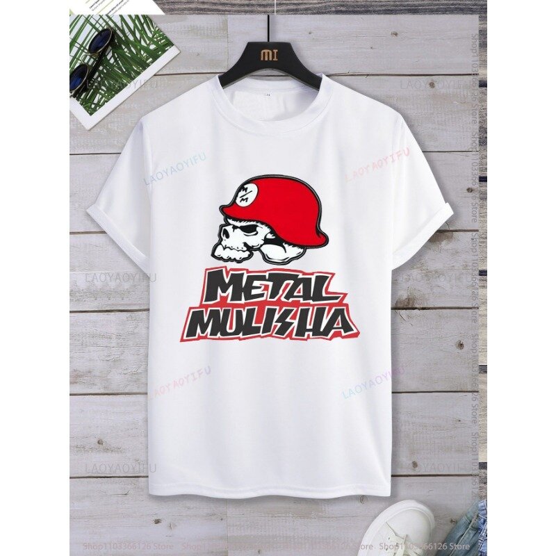New Style Classic Metal Punk Style Printed T-shirt Top Male Tee Street Fashion Leisure O-neck Short Sleeve  Streetwear